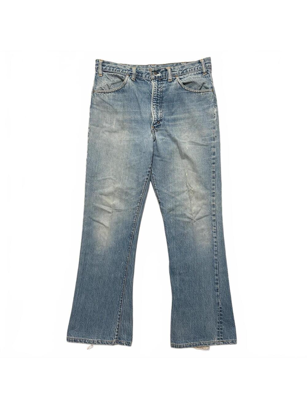 VTG 70's Levi's 646 Orange Tab Light Wash Faded Flared Denim Jeans 33x29.5 Blue